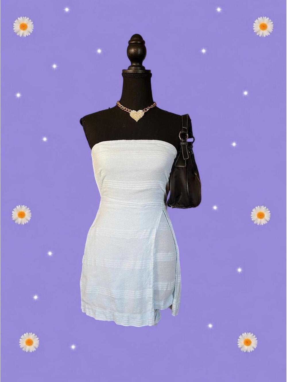 Free People Cotton Linen Tie Back Skort Romper size XS 💙
